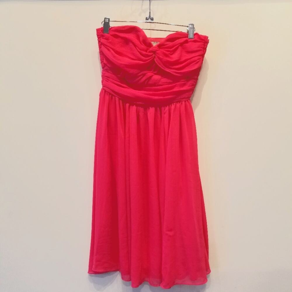 H&M Pink Strapless‎ Dress Hot Pink Party Dress Size 6
